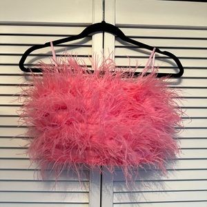 Feathered Crop Top